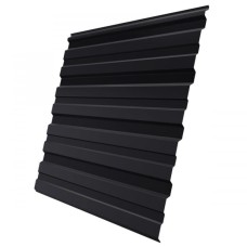 Профнастил стальной стеновой односторонний плоский гладкий сигнальный черный фото