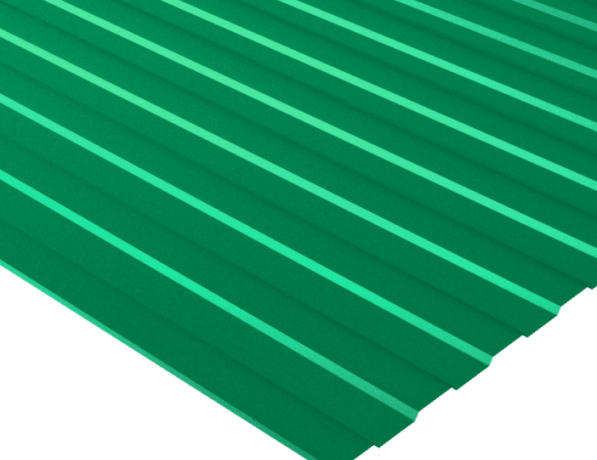 Профнастил стальной стеновой односторонний волна гладкий мятно-зеленый С18 0,5х18х1150х1187 мм ТУ 1122-079-02494680-01 фото
