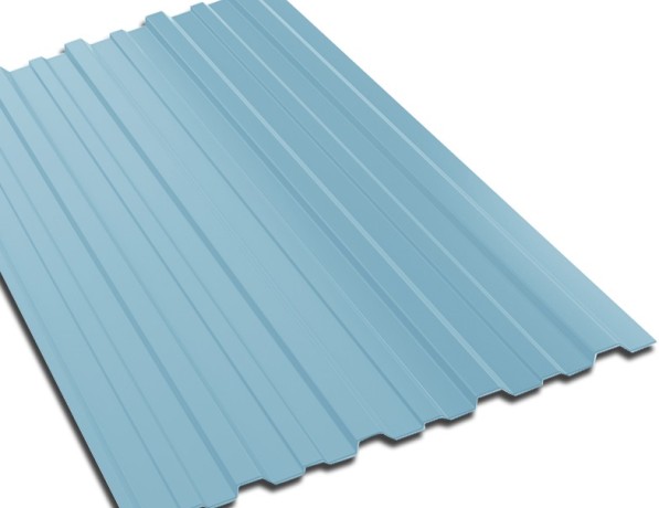 Профнастил стальной кровельный односторонний волна гладкий пастельно-синий ПК20 0,9х20х600 мм фото